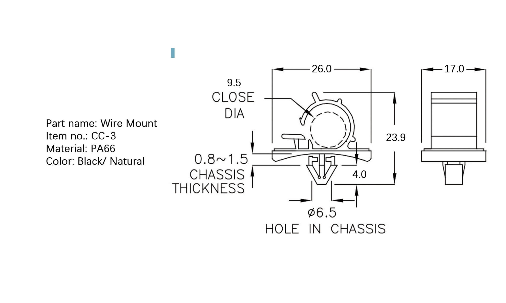 Plastic Wire Mount CC-3